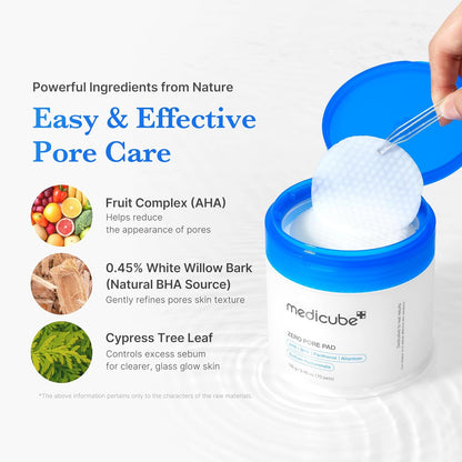 Medicube Pads Exfoliants Zéro Pore 2.0 - 70 pads
