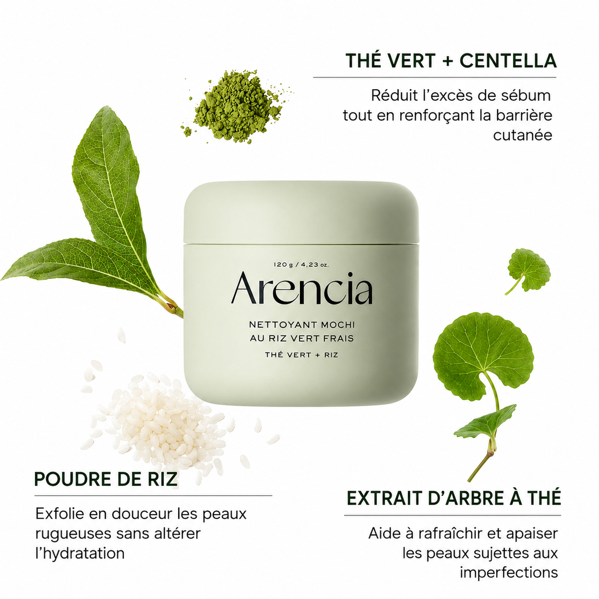 Arencia Fresh Green Rice Mochi Cleanser - 120g