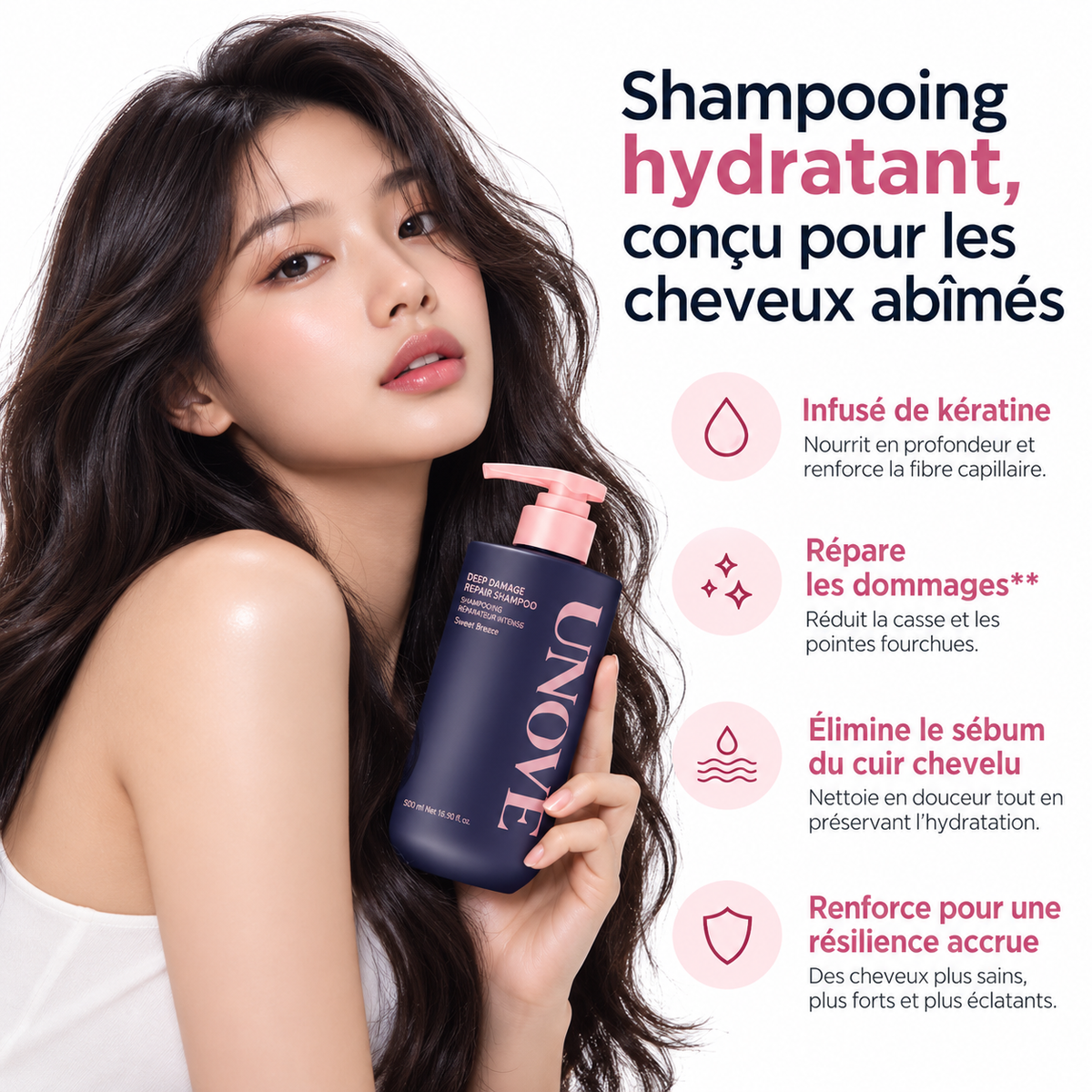 Dr. FORHAIR UNOVE Shampooing Réparateur Intense - 500g